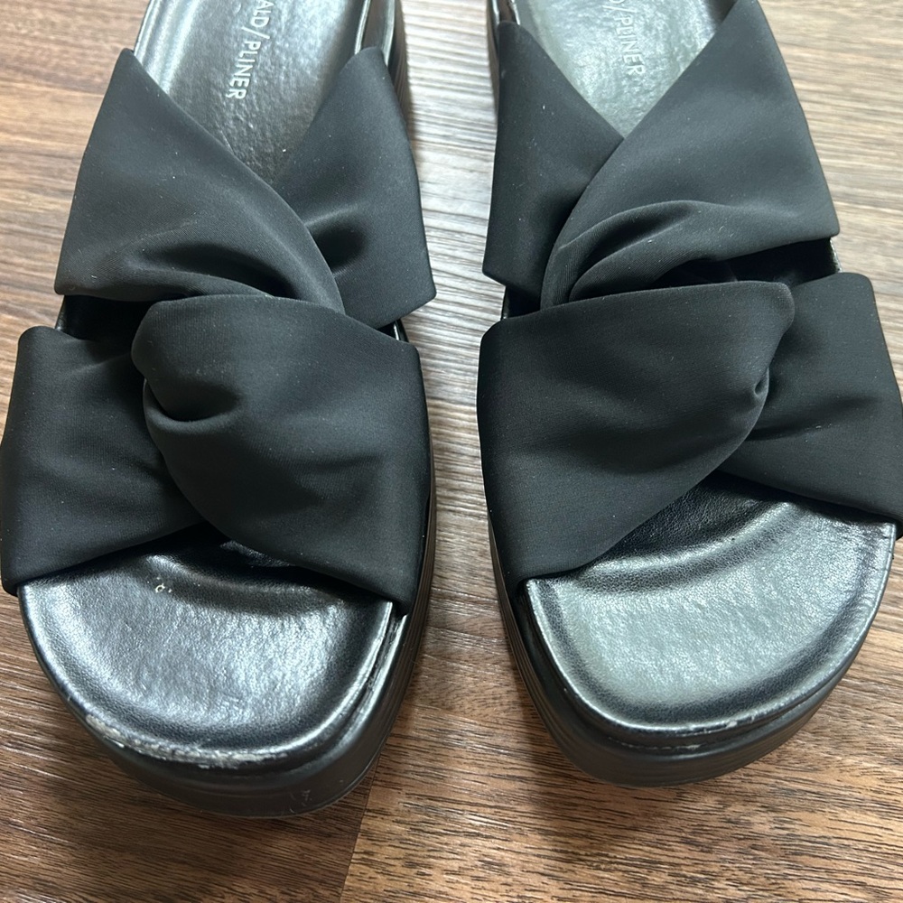 DONALD J PLINER Folley Black Knit Slide Sandals Chunky Platform Y2K | Size 10 - Picture 3 of 8